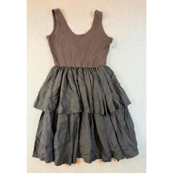 Brass Plum Dresses & Skirts - Brass Plum Vintage Black Tiered Grunge Ruffle Dress Size Small NWT